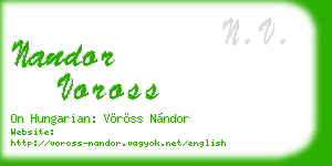 nandor voross business card