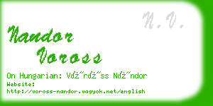 nandor voross business card